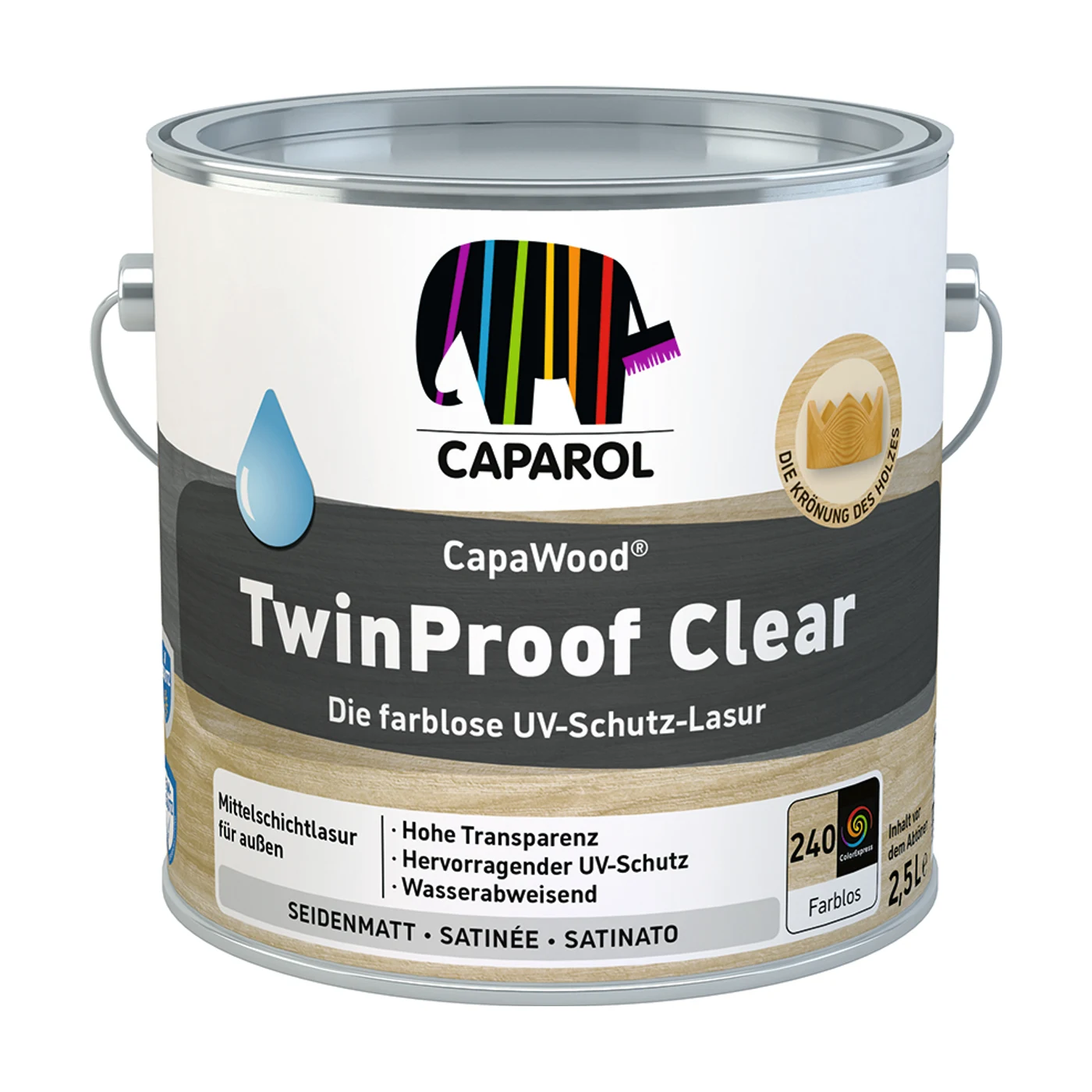 Caparol CapaWood TwinProof Clear Holzlasur farblos